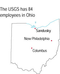 Illustrations showing USGS office locations in Ohio.