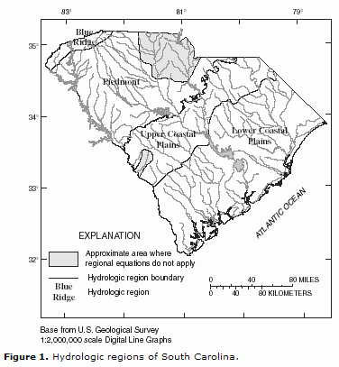 Hydrologic regions of South Carolina. 