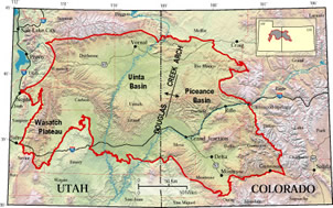 Figure 1.  Map of Uinta-Piceance Province