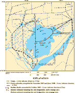 Location of drains and selected bottom-sediment sampling sites at Stewart Lake Waterfowl Management Area, middle Green River basin, Utah.