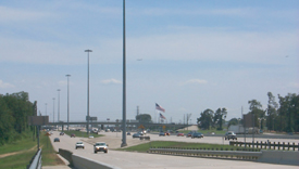 Photograph showing highway scene in the Lake Houston watershed.