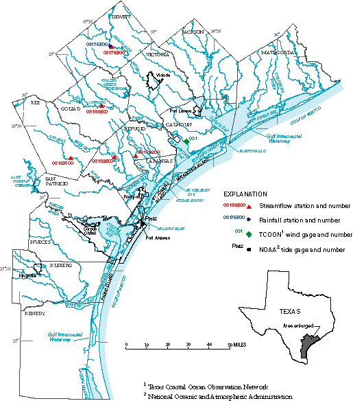 Figure 1. Map showing Southern Gulf Coast of Texas.