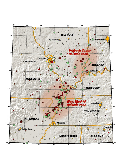 Seismic Map of the New Madrid and Wabash Valley