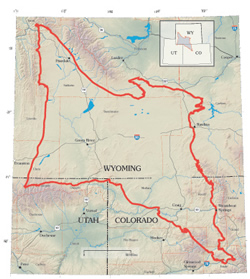 Figure 1. Green River Map - Southwestern Wyoming Province of southwestern Wyoming and northwestern Colorado.