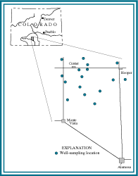 Figure 1. Location of the study area and well-sampling locations.