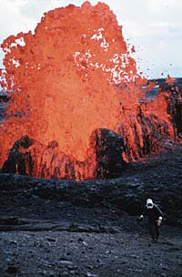 Lava fountain at Kilauea volcano