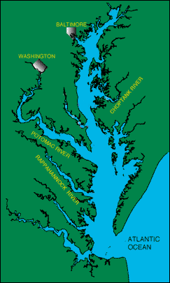 Map of the Chesapeake Bay region