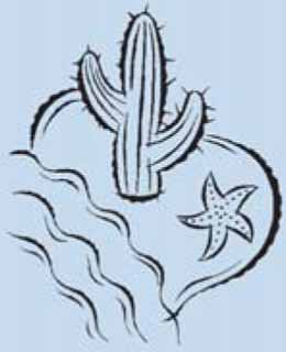 icon depicting California with ocean boarding inland desert