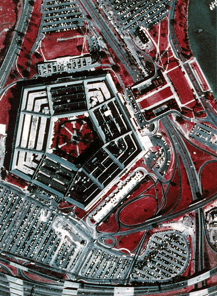 A 36-inch color aerial photograph of The Pentagon. 