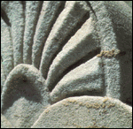 Feldspar inclusions in marble