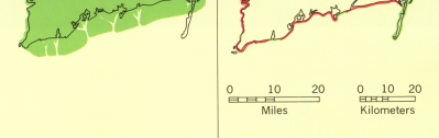Figure 21b. Map presenting the present pattern of erosion, showing shoreline wave erosion and shoreline undergoing deposition.
