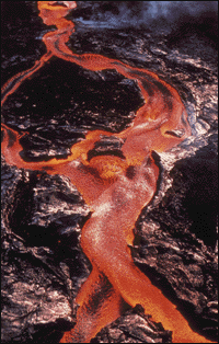 Braided lava flow