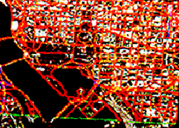 A section of a color digital map.