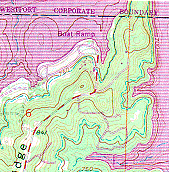A section of USGS topographic map, all layers are shown.