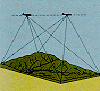  A color sketch showing the coverage area of a plane taking photographs.