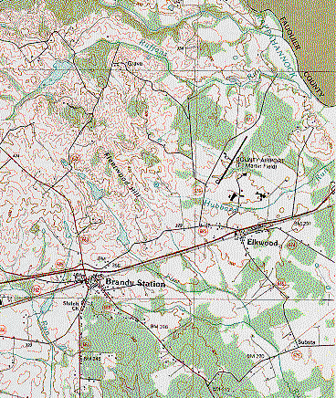 A color topographic map section showing Culpeper County.