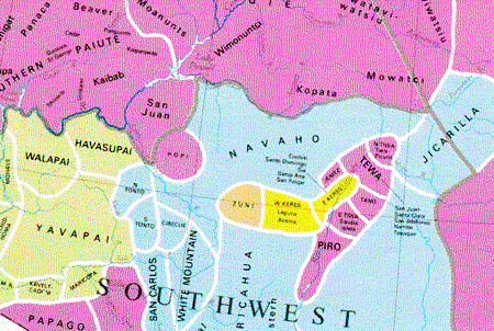 A map showing the location ofEarly Indian Tribes.