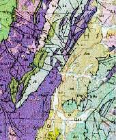 A section of the Geologic Map of Oregon.