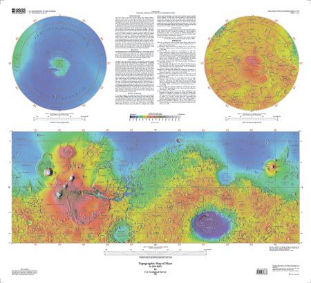  Topographic Map of Mars | USGS I Map 2782