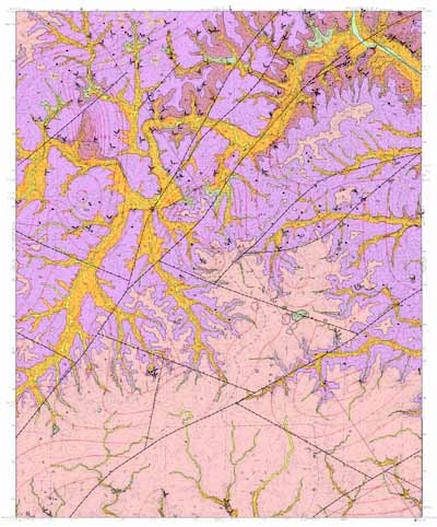 Thumbnail image of the geologic map of the Van Buren South, Missouri quadrangle