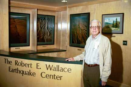 Photo of Bob in the foyer of the Wallace research center