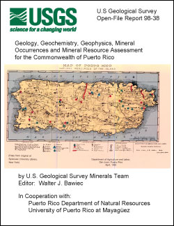Thumbnail of the title page showing  1920 Map of Natural Resources of Puerto Rico published by the Puerto Rico Department of Agriculture and Labor