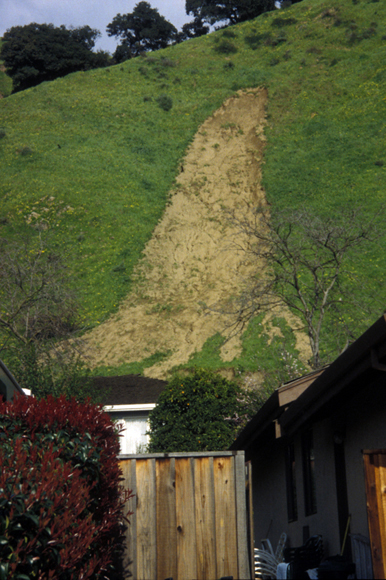 Photograph of 1998 landslide in Fremont.