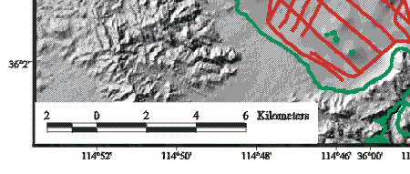 Figure 3. Tracklines in the Boulder Basin and Las Vegas Bay parts of Lake Mead along which sidescan sonar, subbottom seismic-reflection profiles, bathymetry, and navigation were collected.