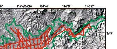 Figure 3. Tracklines in the Boulder Basin and Las Vegas Bay parts of Lake Mead along which sidescan sonar, subbottom seismic-reflection profiles, bathymetry, and navigation were collected.