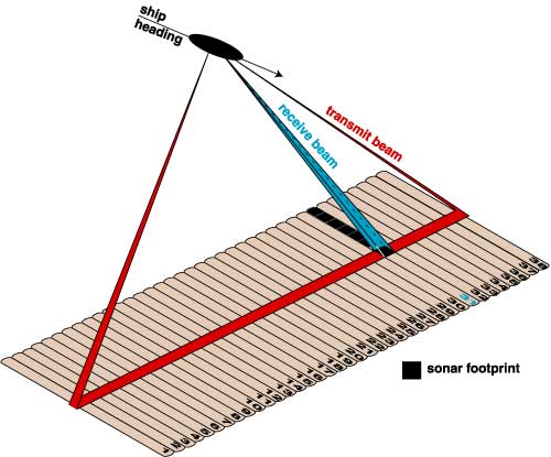 Schematic depicting transmit and receive cycles of multibeam system.