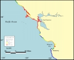 Figure 10. Map of the coastal slope variable for the San Francisco - Monterey region.