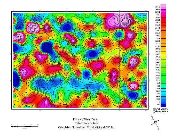  Conductivity map for 330 Hz (deepest depth). 