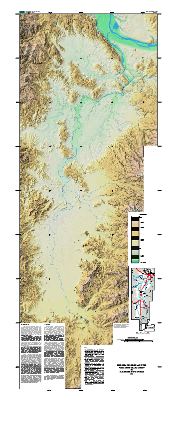Image of the color shaded-relief map of the Willamette Valley, Oregon