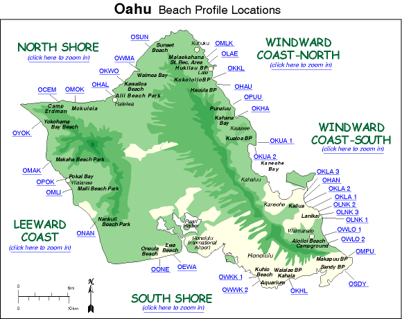 Usgs Uh Oahu Beach Profile Locations