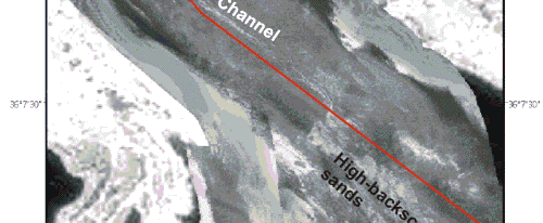 Figure 12.  The delta front of the delta off Gypsum Wash shows at the northern edge of the image.  