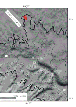 Figure 7. Shaded-relief with 10-m contours generated from a digital elevation model (U.S.G.S., 1999) based on preimpoundment topography.