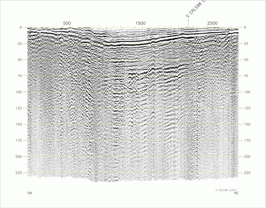 Seismic Reflection Profile, Line No.: L23s1  (175459 bytes)