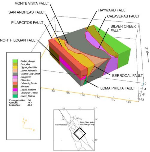 Fault block diagram of the Santa Clara Valley 3D geologic map