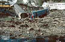 Figure 6. A minor landslide caused the April 1985 derailment of the California Zephyr passenger train 