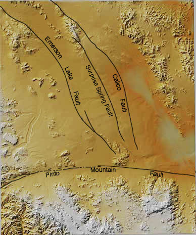 Shaded relief image of the topography.