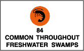 Common throughout freshwater swamps: shrimp/crayfish (84).