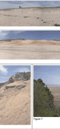Figures 3-8: Photos of Race Point Beach, Cahoon Hollow, Great Island, Coast Guard Beach and Nauset Spit. 