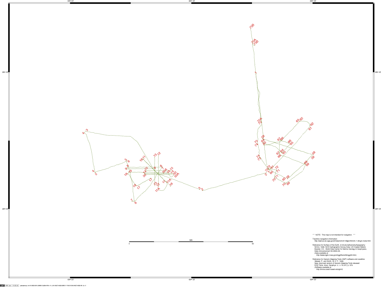 1998 trackline map without cdp numbers
