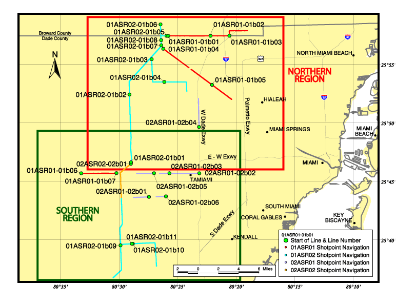 trackline map covering entire survey area