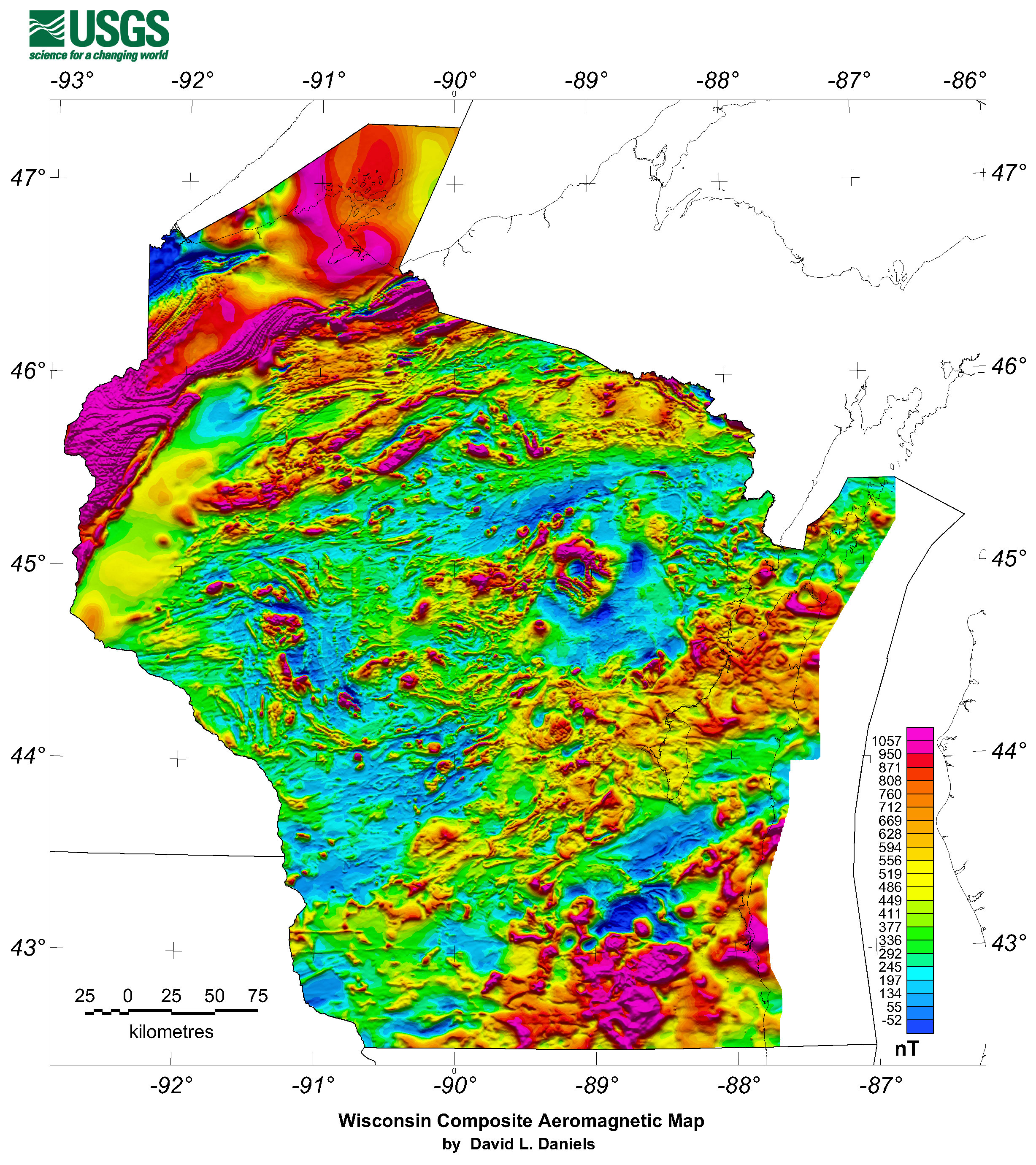 Wisconsin Composite Aeromagnetic Map Hi-res Image
