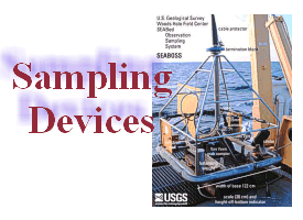 Links to samplers gallery.  Image shows the USGS SEABOSS sampling device on deck.