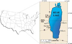 Figure showing the location of Bear Lake, Utah-Idaho