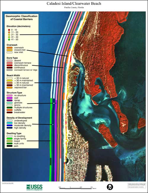 Example Coastal Classification map for Caladesi Island/Clearwater Beach