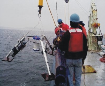 USGS scientists aboard ship.