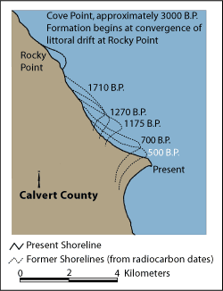 Ridge and swale topography of Cove  Point